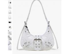 Lightweight,Business Casual Buckle & Studded Decor Hobo Bag For Teen Girls Women College Students,Rookies & White-collar Workers Perfect for Office,College,Work ,Business,Commute,Outdoors, Travel, Outings SKU: sg2302153030049912