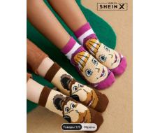 2 пары SHEIN X Masha and The Bear Soft Kids' Ankle Socks 2 Pairs
