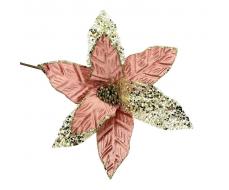 Новогодний декор «Пуансеттия. Премиум» розовое золото 1 шт.