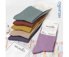 Хлопковые носки однотонные (цветные 6 пар) MilanKo N-210