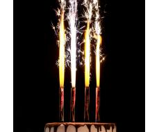 Набор тортовых свечей "Фонтаны" 10 см (4 шт) Радужное пламя