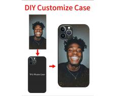 Чехол на телефон с любым фото 1pc Personalized Name Glass Phone Case With Black Person Design Compatible With Apple IPhone 15 Pro Max/Samsung S24 Ultra/Xiaomi And Other Models