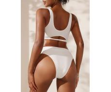 SHEIN X SAMADHI SHEIN Swim Women's Hollow Out Backless Bikini Set SKU: sz2312160265000250