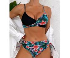 Tropical Printed Two-Piece Swimsuit Set