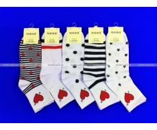 5 ПАР - МИНИ носки женские дезодорирующие "СЕРДЦЕ" арт. W 15-8