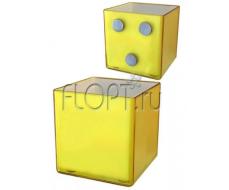 Кашпо на магните мини куб д5,5, желтый, в наличии 2 шт