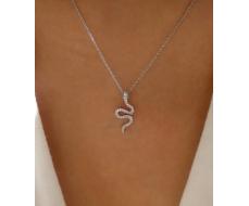 Rhinestone Snake Charm Necklace SKU: sw2108046716103707