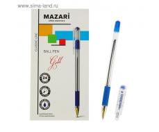 Ручка шариковая GOLD, пишущий узел 0.5 мм, чернила синие, с резиновым упором ФАСОВКА ПО 2 шт.