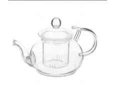 Заварочный чайник из жаропрочного стекла "Розмарин" с держателем для крышки и пружинкой-фильтром в носике, 450 мл, дно d90 мм