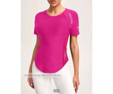 SHEIN Yoga Basic Round Neck Solid Color Sports T-Shirt With Letter Print