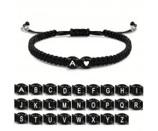 1pc Black & White Heart  Bracelet, Minimalist Lover Jewelry Bracelet SKU: sj2311045414233336