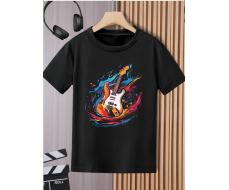Летняя крутая футболка с принтом гитары для мальчиков-подростков АРТИКУЛ: sk2402237112108280