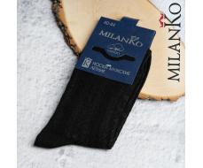 40-44 черный  MILANKO   ,Мужские носки летние с выбитым рисунком (Узор 2) MilanKo N-180