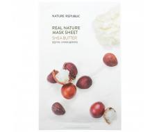 Nature Republic, Real Nature Beauty Mask Sheet, масло ши, 1 шт., 23 мл (0,77 жидк. Унции)