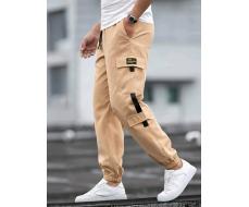 Manfinity Homme Men Letter Patched Drawstring Waist Cargo Trousers