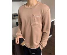 Manfinity Joysei Men''s Solid Color Crew Neck Long Sleeve Letter Printed Pullover Sweatshirt, Casual Daily