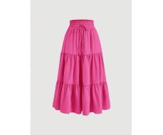 SHEIN MOD Knot Waist Layered Ruffle Hem Skirt SKU: sw2302067099940474