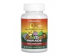 -20% NaturesPlus, Source of Life, Animal Parade, витамин D3, со вкусом натуральной черешни, 500 МЕ, 90 таблеток в форме животных