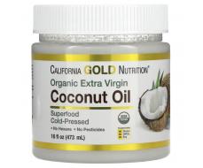 ПРИСТРОЙ!!! California Gold Nutrition, SUPERFOODS, органическое нерафинированное кокосовое масло первого холодного отжима, 473 мл (16 жидк. унций)