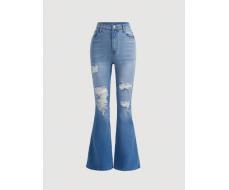 Рваные расклешенные джинсы SHEIN для девочек-подростков АРТИКУЛ: sk2303238235229552