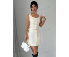 SHEIN Privé 2pcs Women Solid Color Minimalist Sleeveless Sweater Vest & Mini Skirt Set SKU: sz2405313051100335