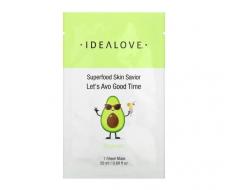 Idealove, Superfood Skin Savior, Let's Avo Good Time, 1 тканевая маска, 20 мл (0,68 жидк. Унции)