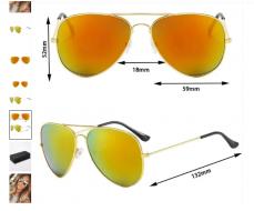 Классические винтажные солнцезащитные очки с двойным мостовым покрытием из металла большого размера 1шт для путешествий на открытом воздухе АРТИКУЛ: sc2308043165336066