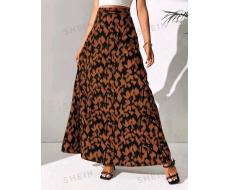 SHEIN Tall Allover Print High Waist Maxi Skirt