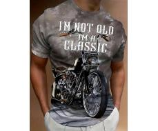 Men's Motorcycle Slogan Printed T-Shirt