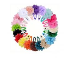 10 штук Mixed-color Random Hair Clips For Kids, Baby Headband 5cm Chiffon Flower Satin Ribbon Bb Clip For Girls SKU: sk231124009841118