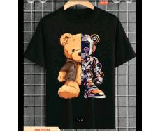 Tween Boy Summer Casual Short Sleeve T-Shirt For With Bear Print