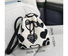 Portable Crossbody Shoulder Handbag 3-In-1 Stylish Knitted Texture Vintage Bucket Bag For Women 2023 New Arrival, European And American Style, Mother Day Gifts, Mom Gifts, Mommy's Essentials, Mommy Bag For Going Out