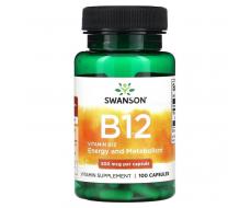 Swanson, Витамин B12, 500 мг, 100 капсул