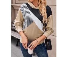 SHEIN LUNE Women''s Loose Fit Striped Long Sleeve Hoodie, Spring Autumn SKU: sz2406273084242823