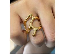 ПРИСТРОЙ!!!   Кольцо 1pc Fashionable Liquid Metal Style Irregular Geometric Shape Ring With Metallic Texture For Vacation, Party, Date, Gift And Daily Wear