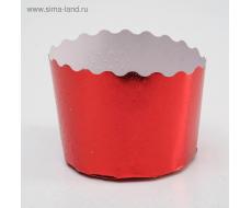 Форма для выпечки маффинов и кексов «Цветная»,красный, 6 х 4,5 см