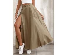 SHEIN Unity Flap Pocket Split Thigh Belted Cargo Skirt SKU: sz2405084812063128