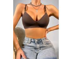 Solid Textured Seamless Wireless Bralette