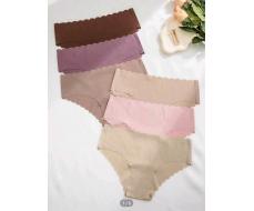 6шт 6pcs Women's Seamless Wave Comfortable Breathable Triangle Panties