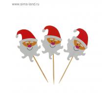 Шпажки для канапе "Улыбчивый Дед Мороз" (набор 24 шт)