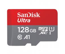 Карта флэш-памяти MicroSD 128 Гб SanDisk Ultra UHS-I без адаптера (100 Mb/s) (red/gray)
