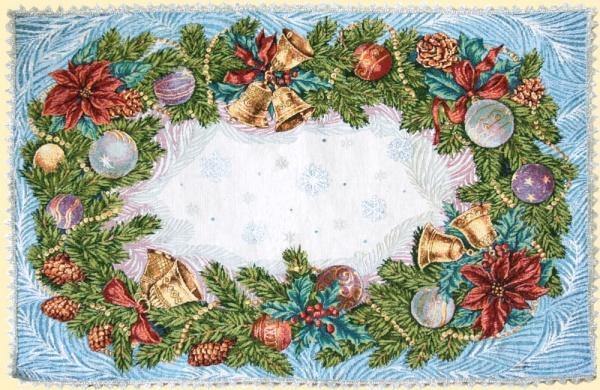 Салфетка декоративная (с серебряной тесьмой) с МВГО-пропиткой Рождество