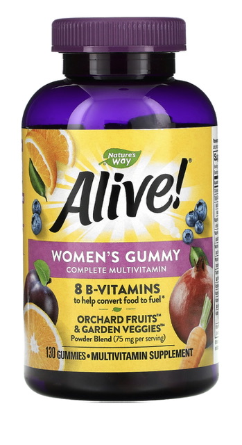 -20% Alive! комплексная мультивитаминная добавка для женщин, ягодный вкус, 130 жевательных конфет