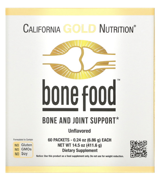 СУПЕРЦЕНА! -50% Bone Food, для поддержки здоровья костей и суставов, 60 пакетиков по 6,83 г (0,24 унции)