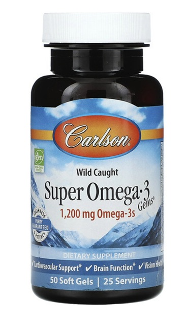 Carlson Супер омега-3 самоцветы из диких животных, 600 мг, 50 мягких таблеток