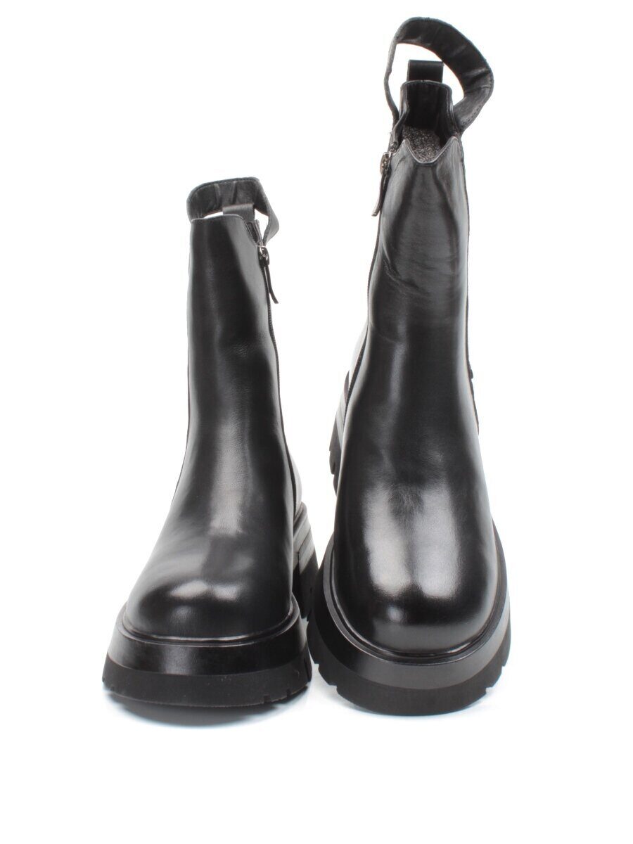 04-C181 BLACK Ботинки зимние женские (натуральная кожа, натуральный мех)