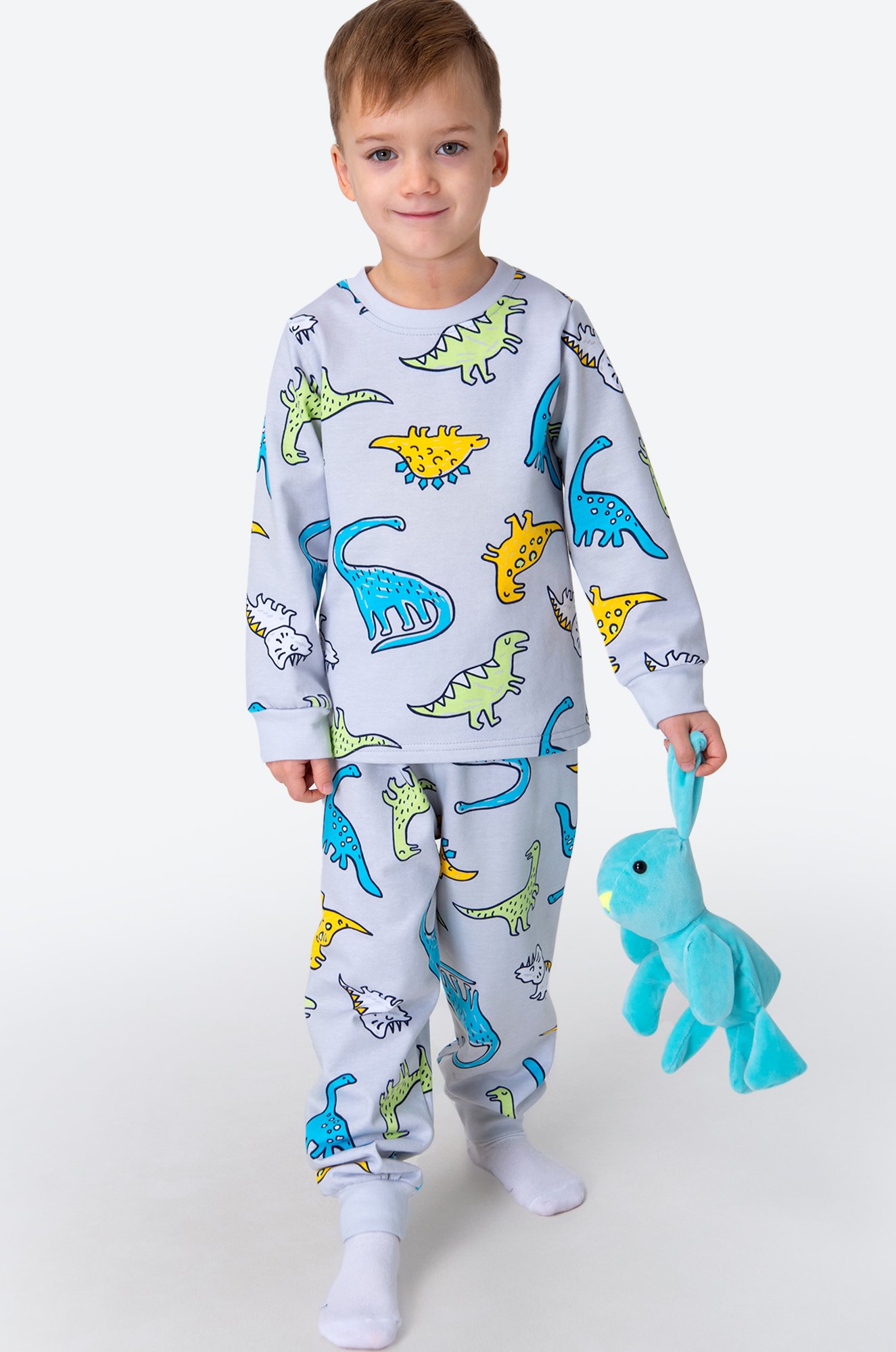 Артикул: HF00921 Хлопковая пижама для мальчика из футера с начесом