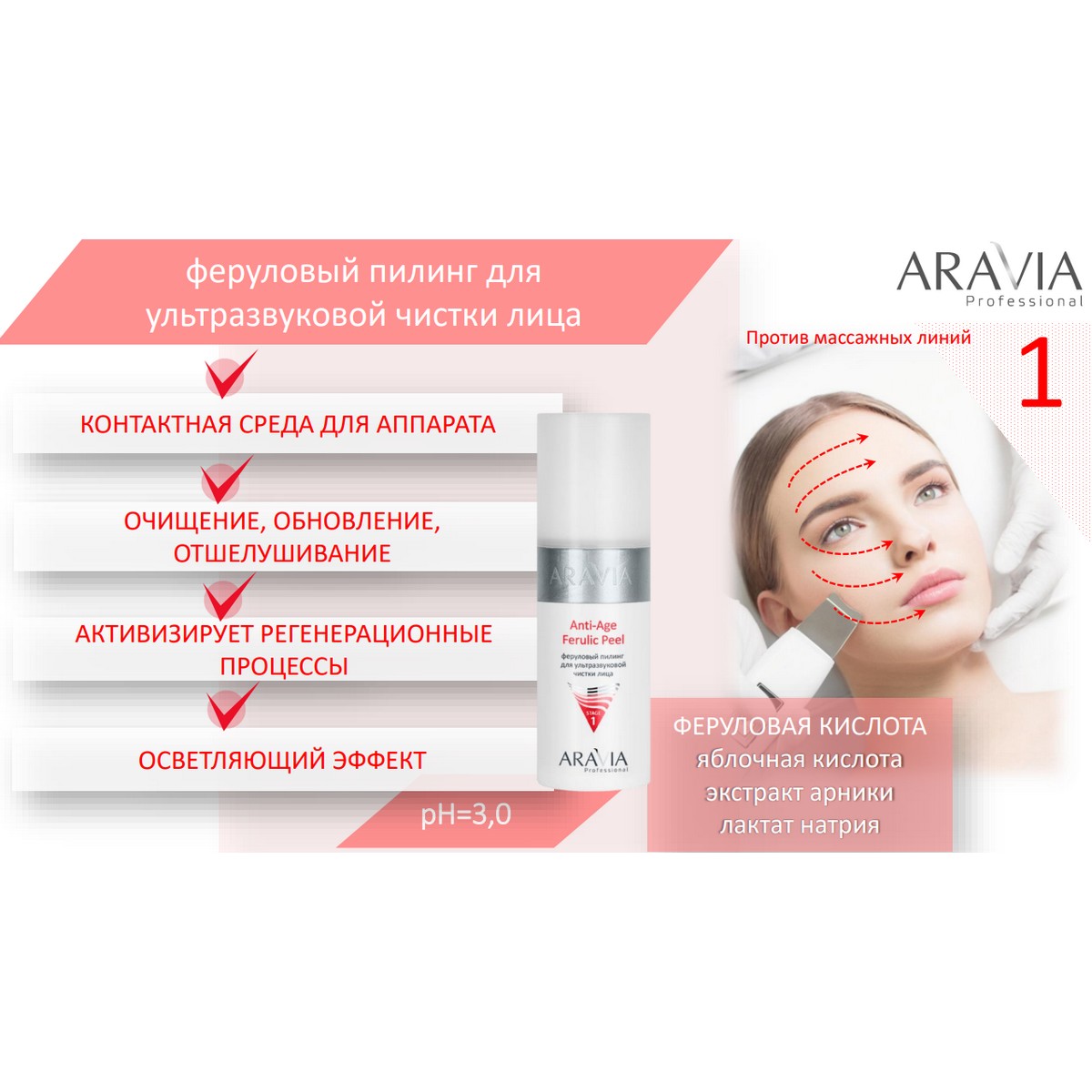 орг13%!!!!ARAVIA Professional Профессиональная процедура для лица «Аппаратная косметология» / Anti-Age, 150 мл x 3