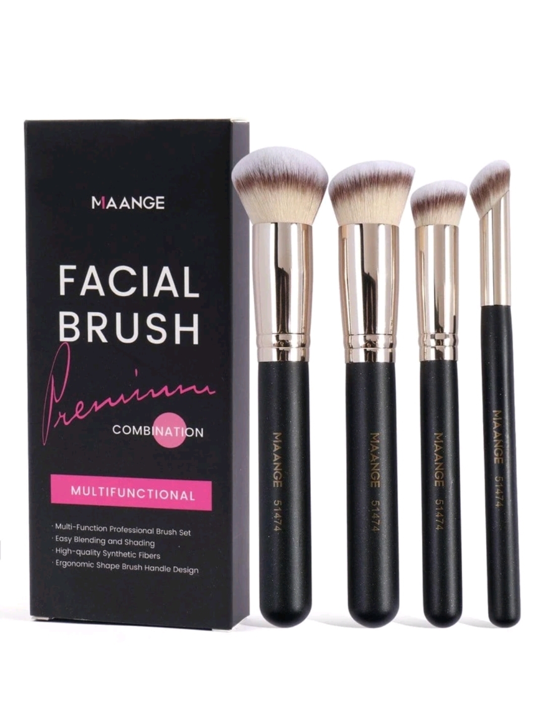 4-piece Makeup Brush Set, Soft, Blush Brush, Foundation Brush, Concealer Brush, Highlight Brush, Contour Brush, Blending Brush, Makeup Tools