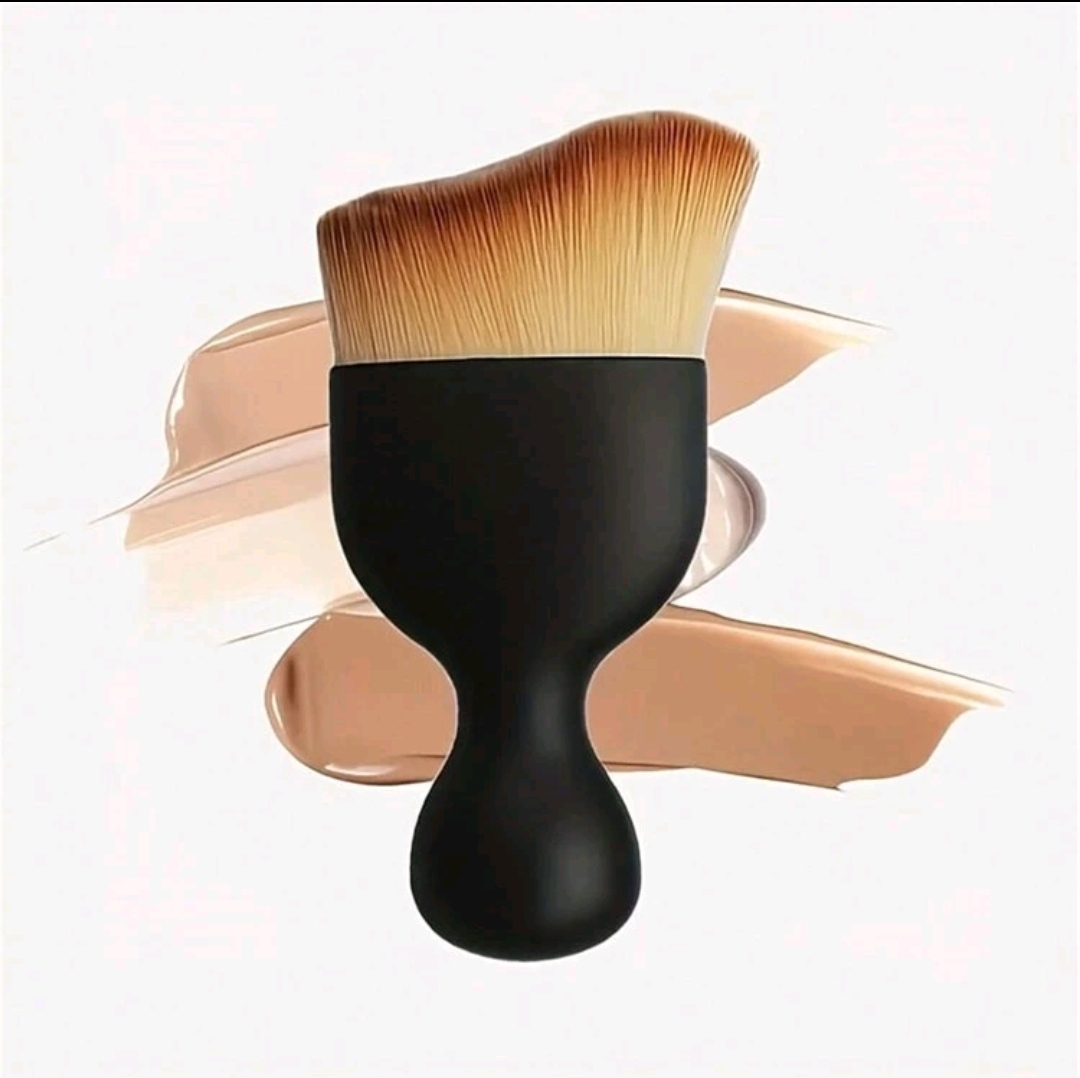 1pc Dense S Shape Top Face Makeup Brush For Liquid, Cream, Mineral, Buffing And Concealing